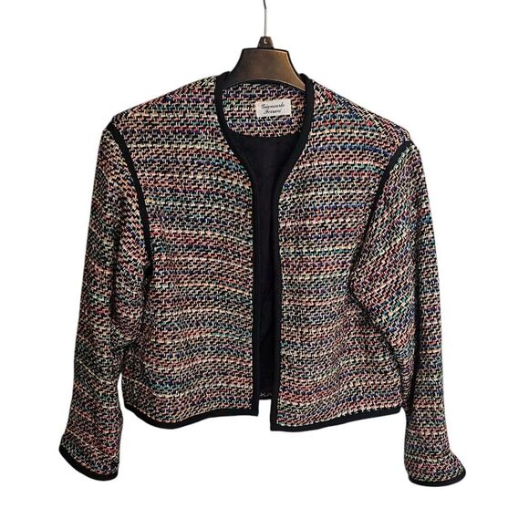 Vintage Giancarlo Ferrari Zip‎ Up Silk Jacket. Size Large Retro Fashion - Picture 1 of 6